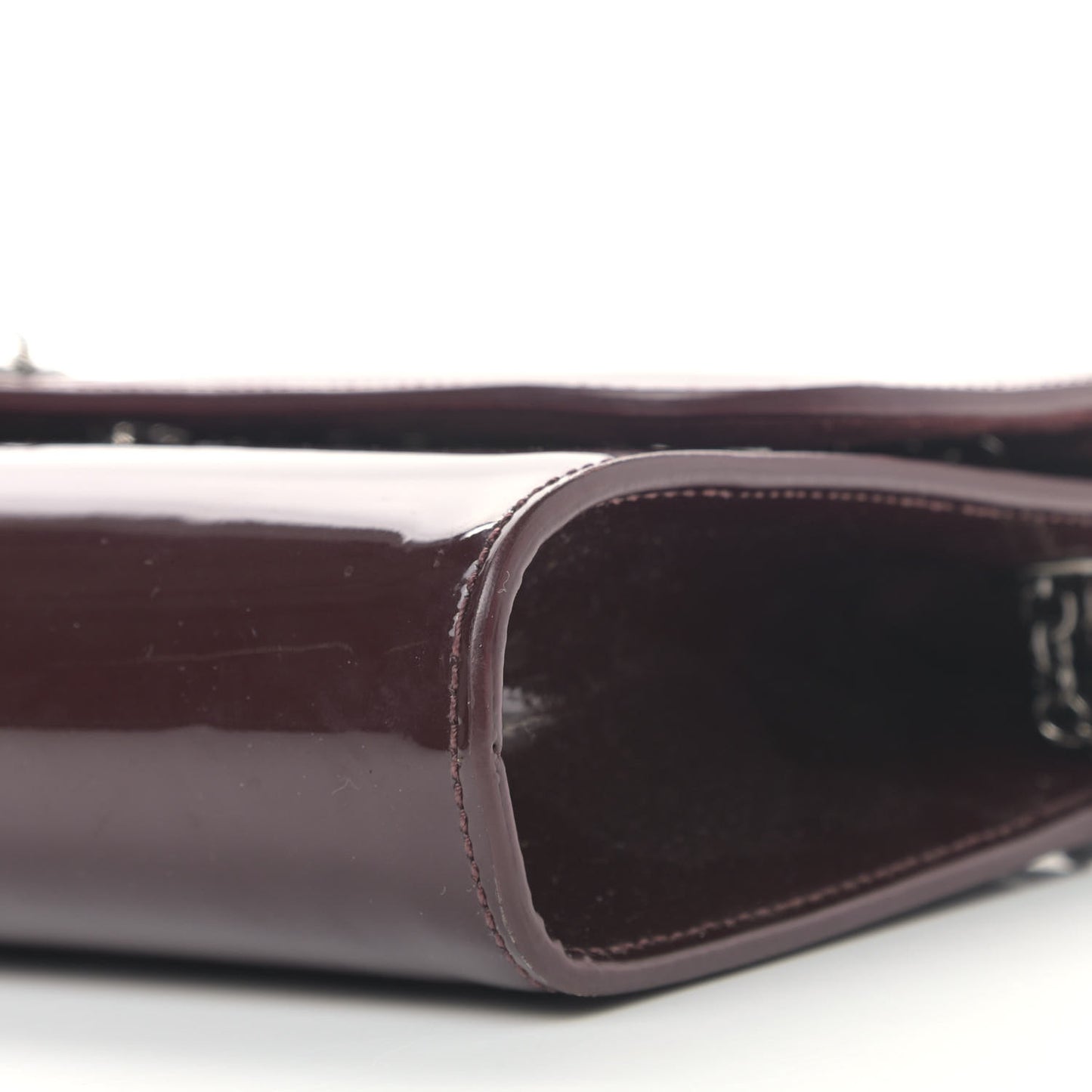 Patent Riviera Clutch Lie De Vin