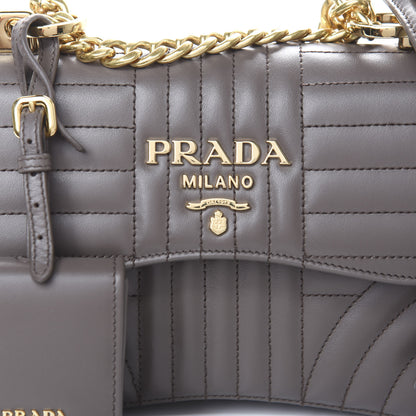 Prada Soft Calf Impunture Diagramme Flap Shoulder Bag Bambu 8 of 8