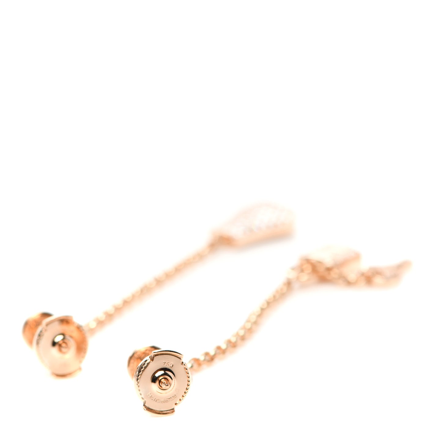 18K Rose Gold Diamond Kelly Clochette Drop Earrings