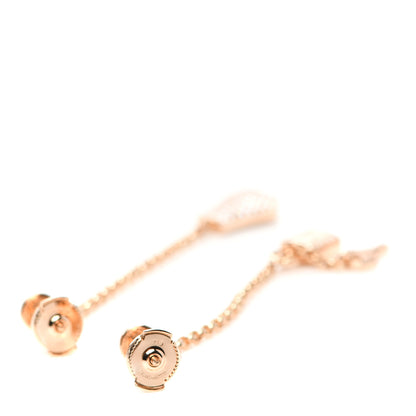 Hermes 18K Rose Gold Diamond Kelly Clochette Drop Earrings 3 of 6