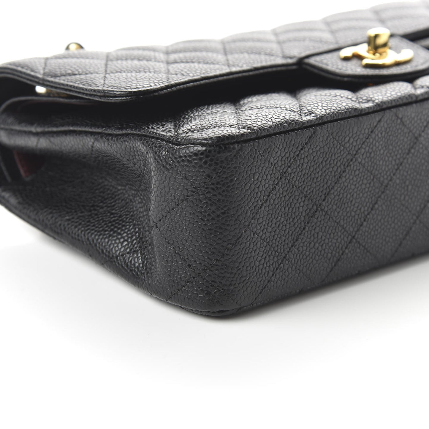 Caviar Quilted Medium Double Flap Black