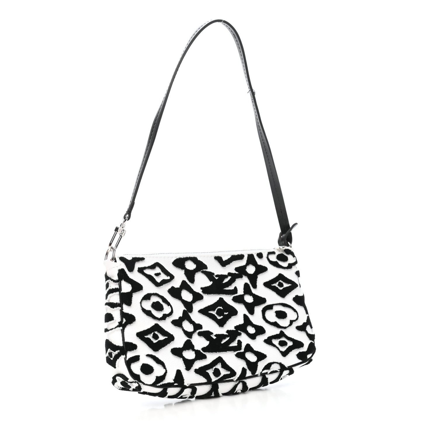 X UF Tufted Monogram Pochette Accessories White Black