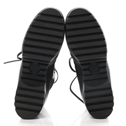 Louis Vuitton Suede Calfskin Monogram LV Black Heart Laureate Platform Desert Boots 37 Black 5 of 8