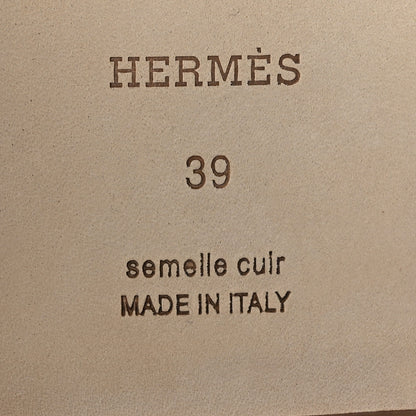 Hermes Box Calfskin Oran Sandals 39 White 7 of 8