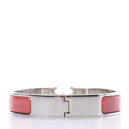 Hermes Enamel Narrow Clic Clac H Bracelet PM Rouge Corail 2 of 3