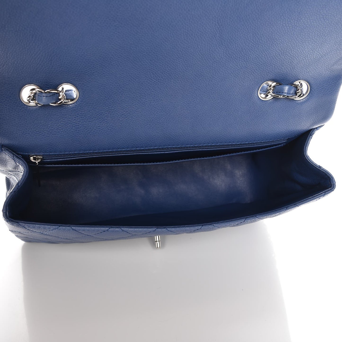 Washed Caviar Jumbo Single Flap Blue