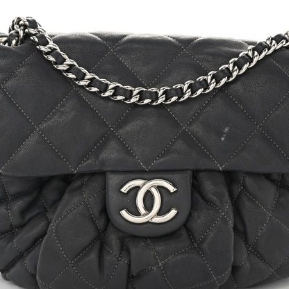 Chanel Washed Lambskin Quilted Medium Chain Around Messenger Dark Grey 8 of 14