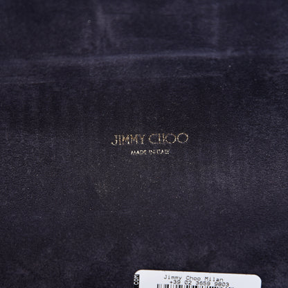 Jimmy Choo Metallic Eel Watersnake Lockett Petite Shoulder Bag Navy 5 of 15