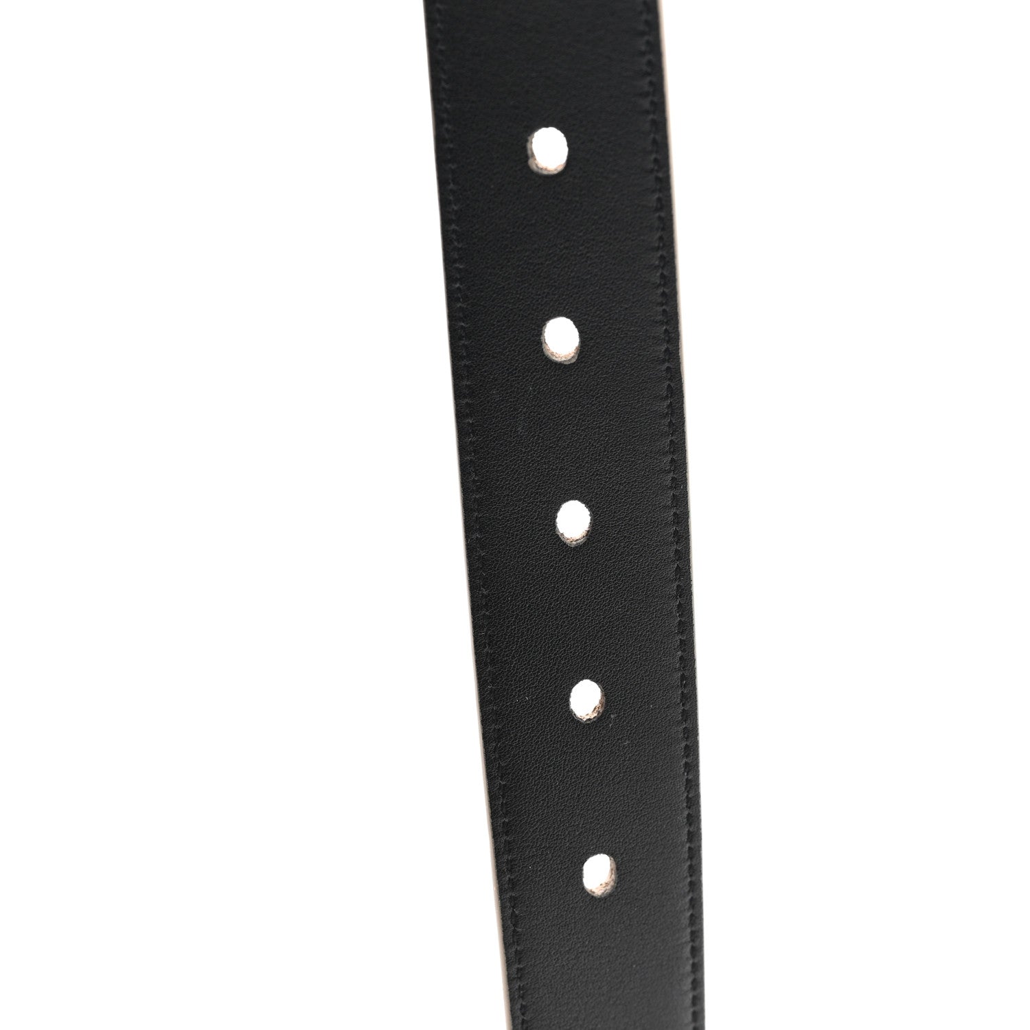Saint Laurent Smooth Calfskin Monogram Square Buckle Belt 75 30 Dark Beige 5 of 5