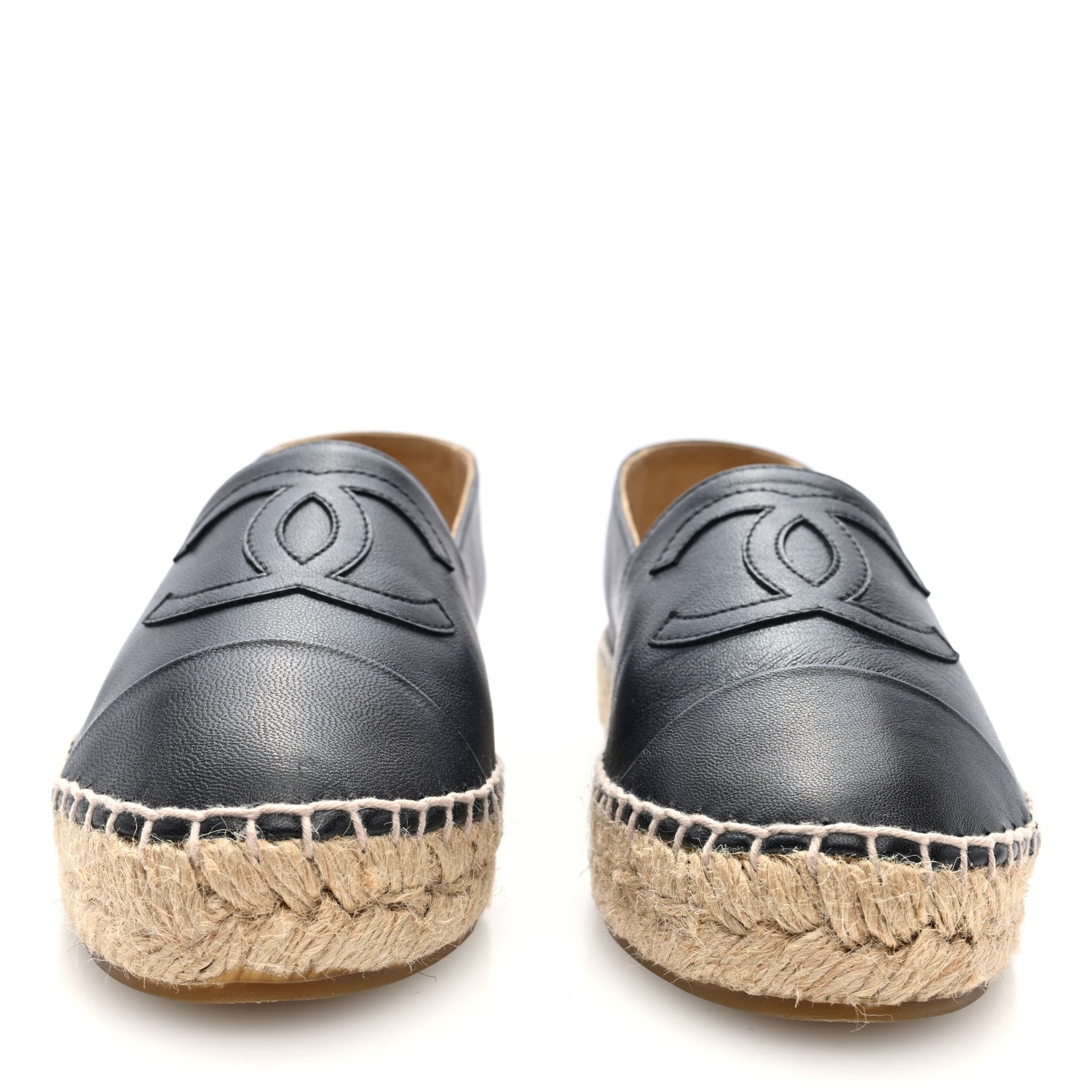 Chanel Lambskin CC Espadrilles 36 Black 5 of 9