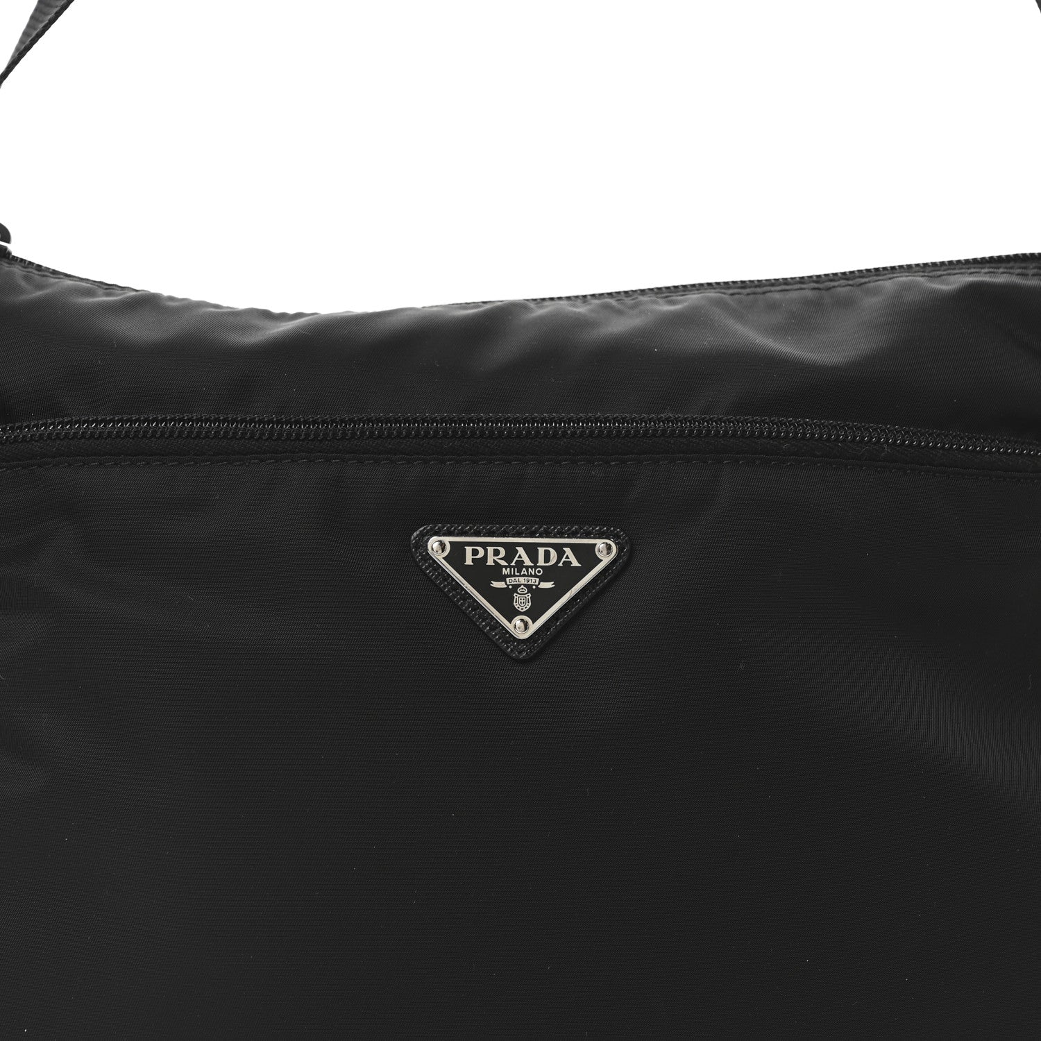 Prada Re-Nylon Nappa Triangle Zip Pocket Bag Tote Black 7 of 9