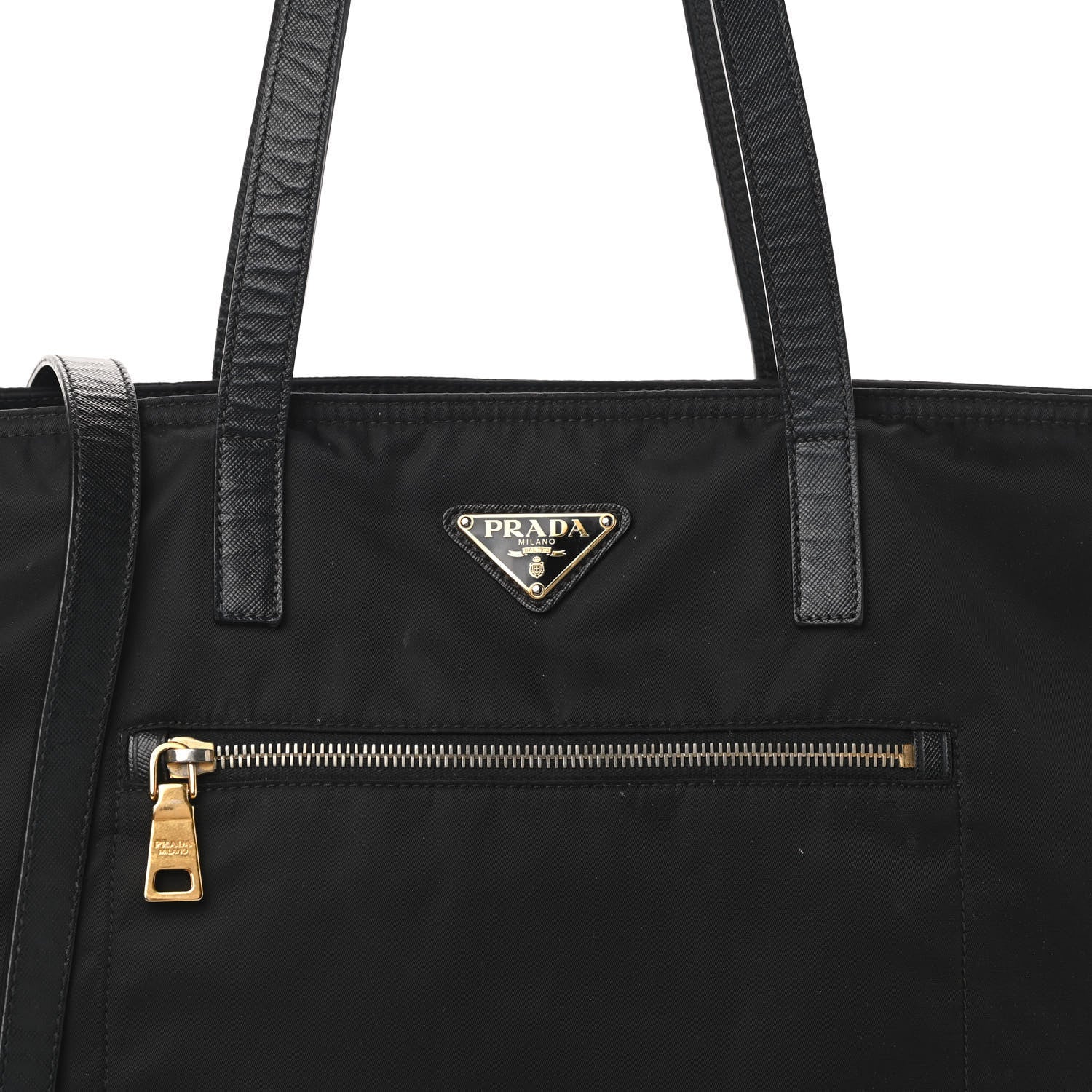 Prada Tessuto Nylon Saffiano Tote Black 8 of 10