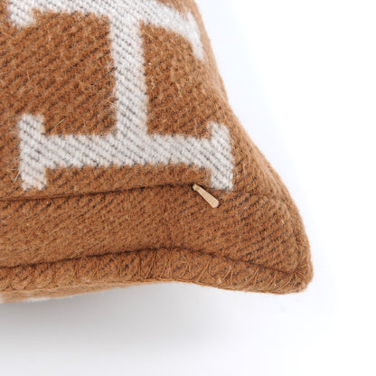 Hermes Wool Cashmere Avalon Pillow PM Ecru Camel 4 of 6