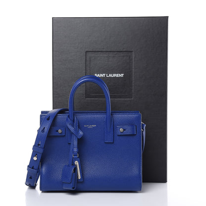 Saint Laurent Grained Calfskin Nano Supple Sac De Jour Flash Blue 10 of 12
