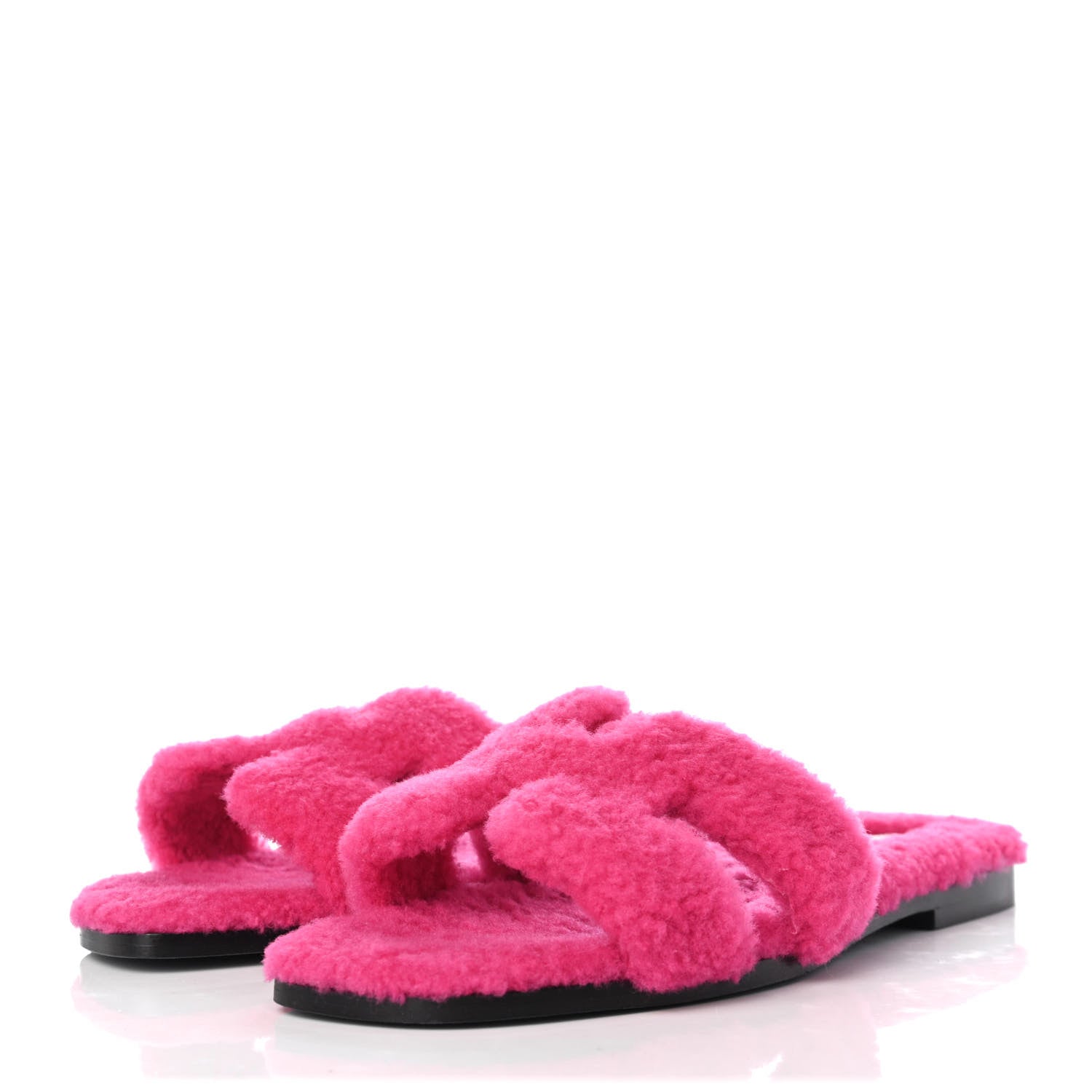 Hermes Woolskin Oran Sandals 39 Rose Fuchsia 3 of 9