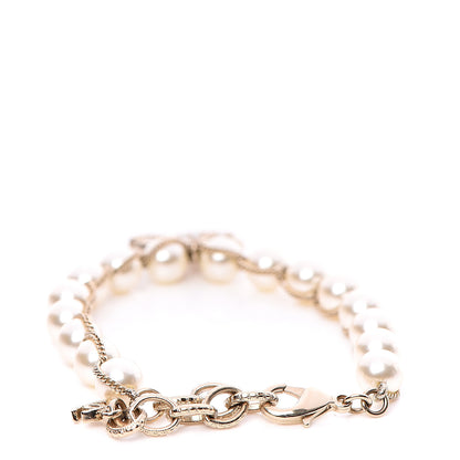 Chanel Crystal Pearl CC Bracelet Gold 2 of 3