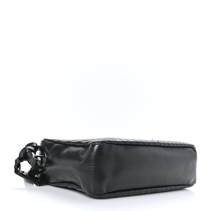 Saint Laurent Cracked Shiny Calfskin Matelasse Monogram Lou Camera Bag Black 4 of 8