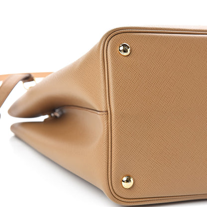 Prada Saffiano Cuir Medium Double Bag Caramel 13 of 16