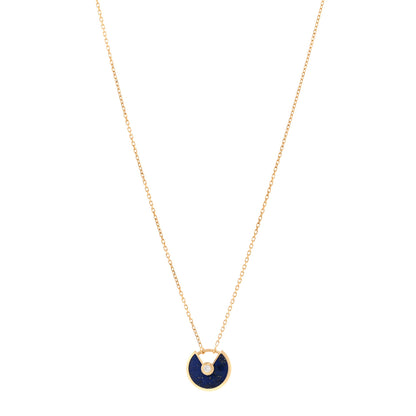 Cartier 18K Yellow Gold Diamond Lapis Lazuli XS Amulette de Cartier Pendant Necklace 1 of 5