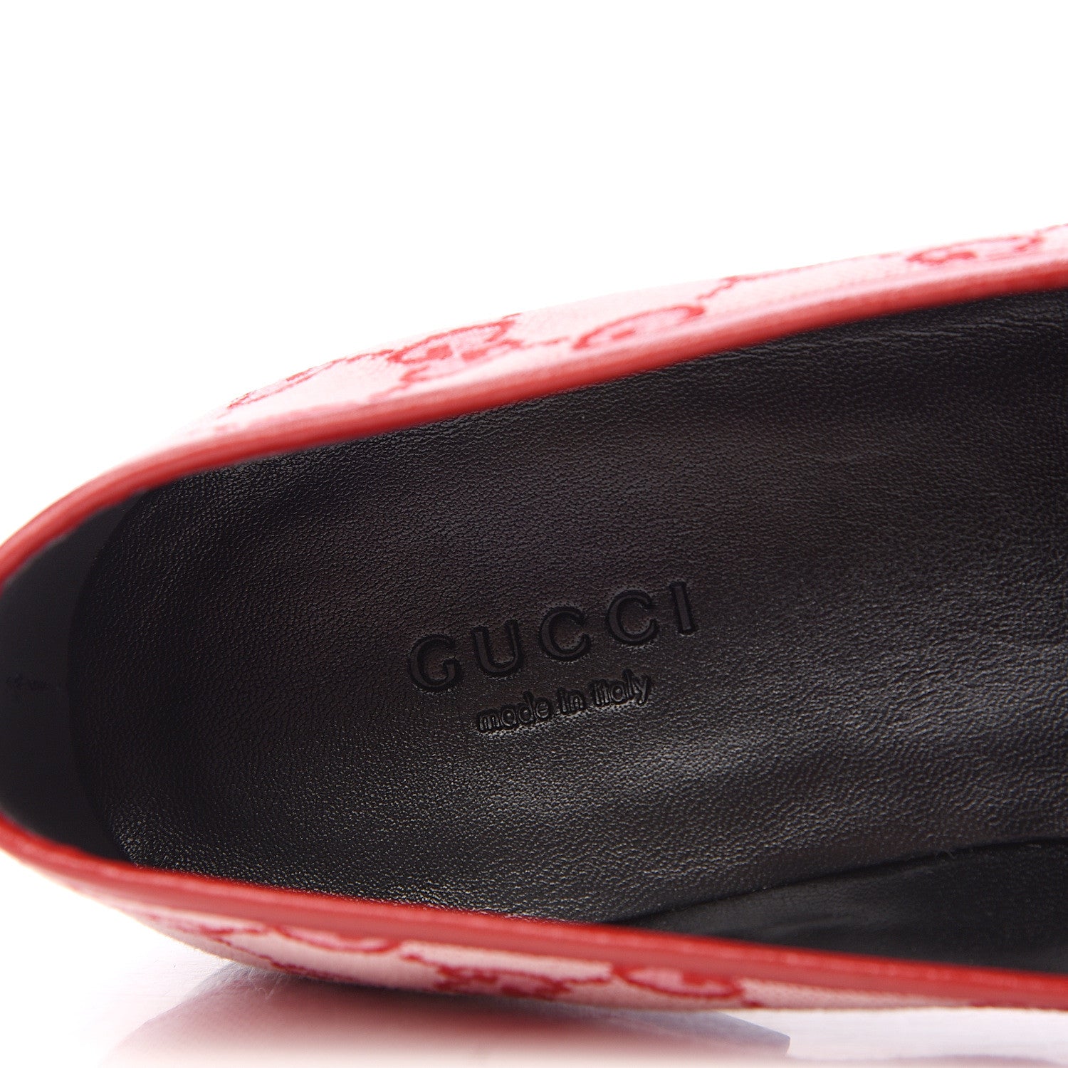 Gucci Canvas GG Monogram Horsebit Womens Jordaan Loafers 39.5 Gardenia Hibiscus Red 8 of 11