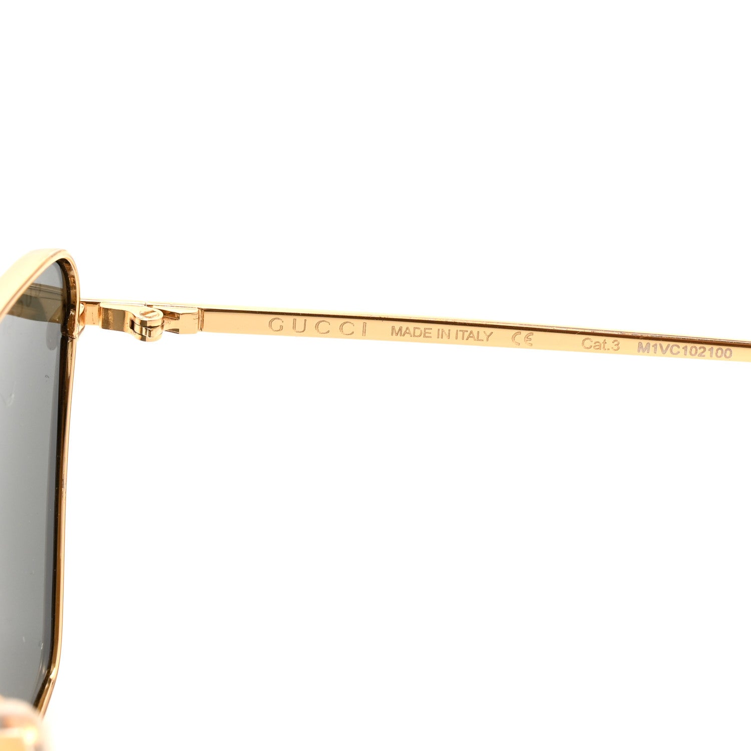 Gucci Rectangular Sunglasses GG0538S Gold Black 5 of 9