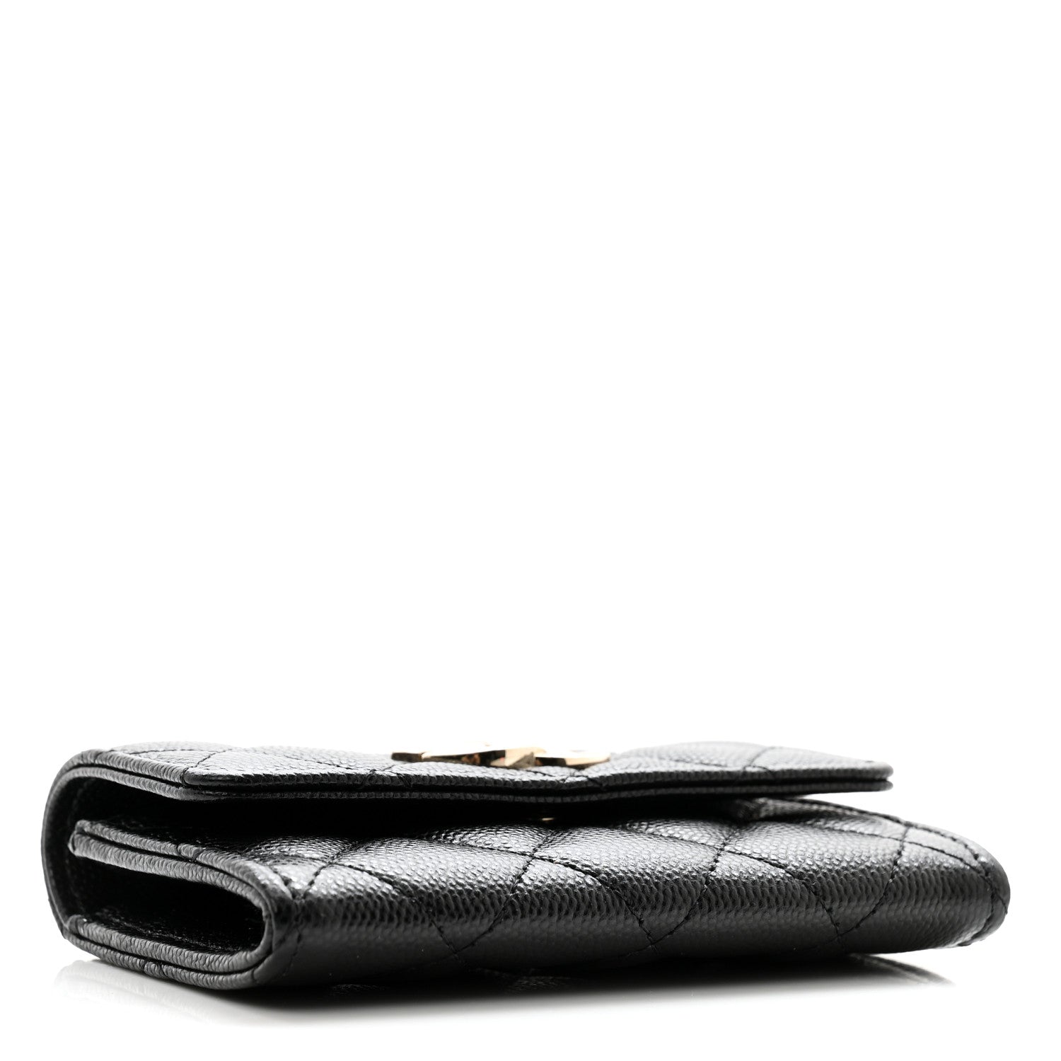 Chanel Caviar Quilted Crystal CC Flap Card Holder Black 4 of 9