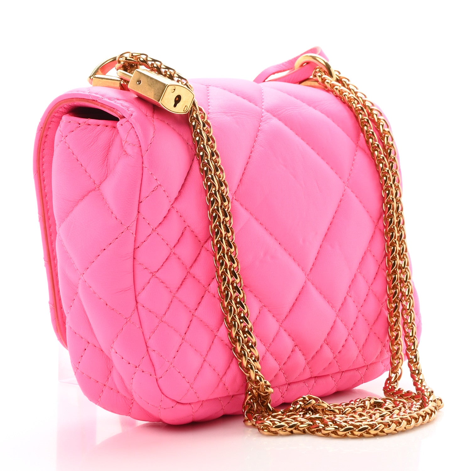 Versace Nappa Quilted Icon Shoulder Bag Pink 3 of 10