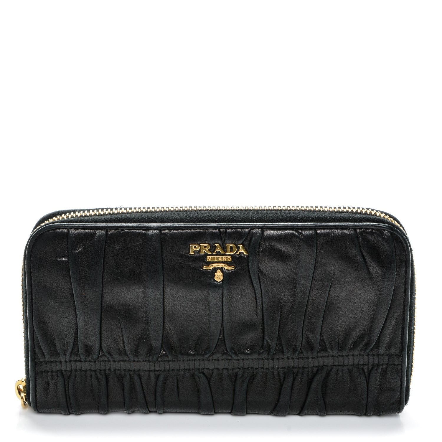 Prada Nappa Gaufre Zip Around Wallet Nero Black 1 of 6