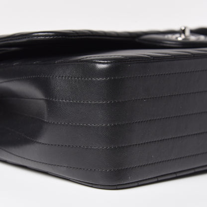 Chanel Lambskin Chevron Quilted Jumbo Double Flap Black 11 of 14