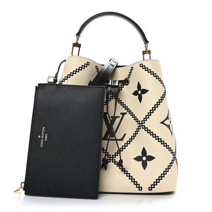 Louis Vuitton Empreinte Monogram Giant Broderies Neonoe MM Cream Black 3 of 13