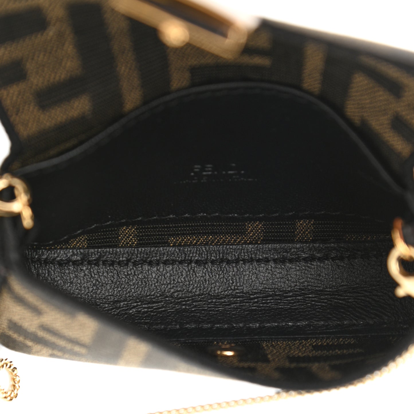 Fabric Jacquard FF 1974 Nano Baguette Charm Tobacco Moro Black