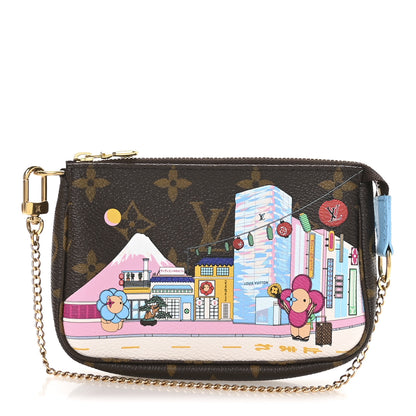 Louis Vuitton Monogram 2022 Christmas Animation Tokyo Mini Pochette Accessories Blue 1 of 8