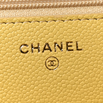 Chanel Caviar Quilted Wallet on Chain WOC Yellow 6 of 12
