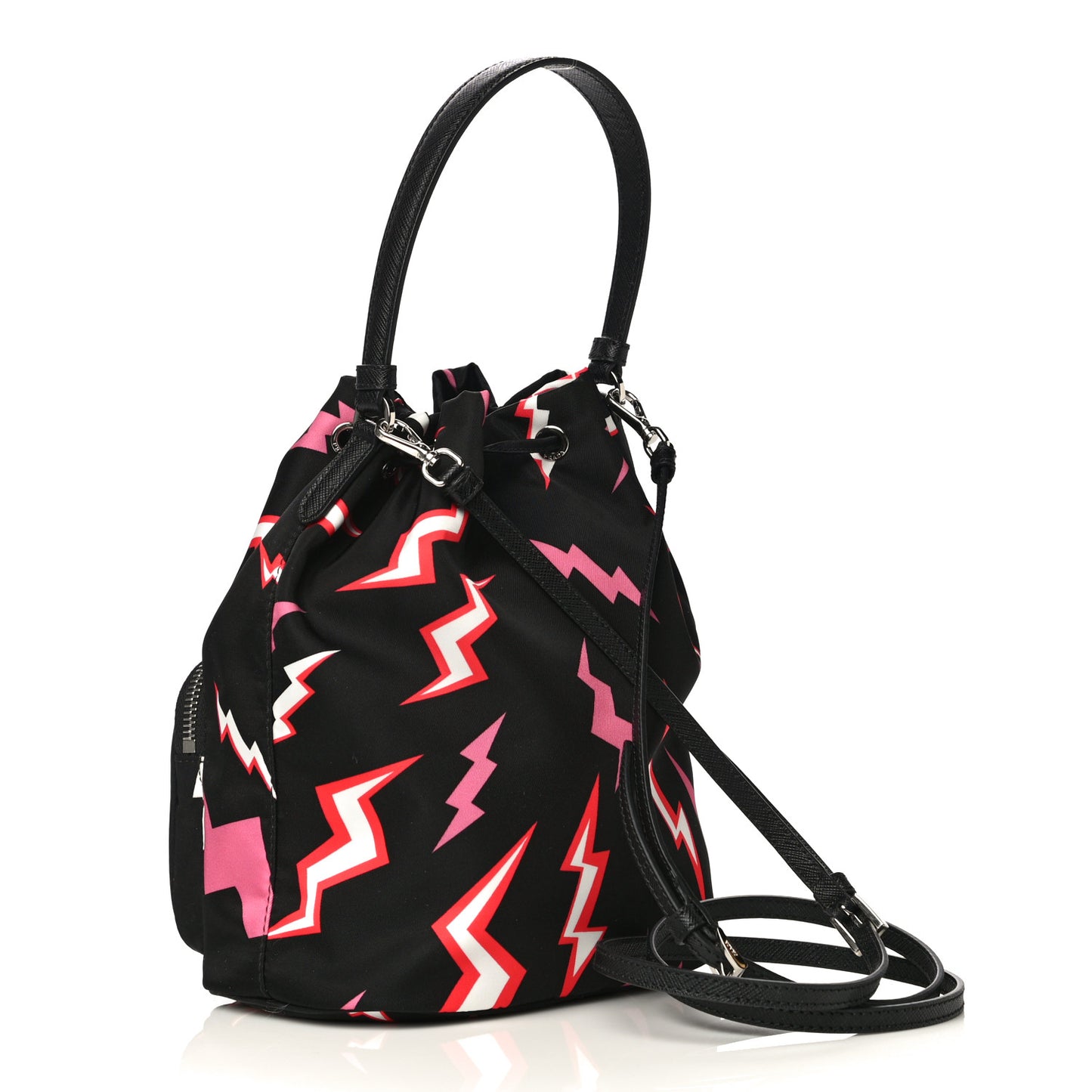 X UNIVERSAL STUDIOS Tessuto Nylon Saffiano Thunder Frankenstein Mini Bucket Crossbody Bag Lacca