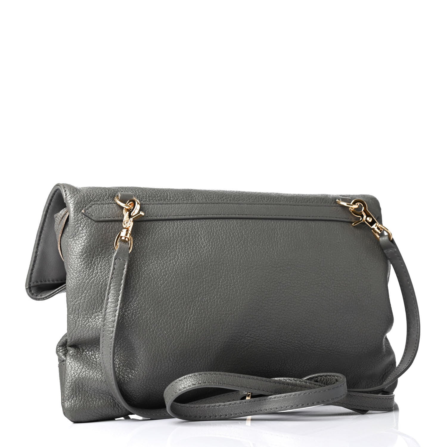 Balenciaga Chevre Gold Metallic Edge Hardware Envelope Clutch Gris Acier 2 of 4