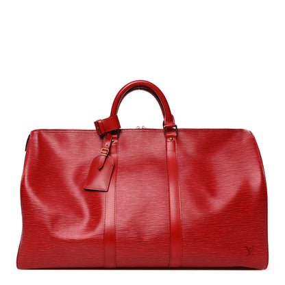 Louis Vuitton Epi Keepall 50 Castillan Red 1 of 9
