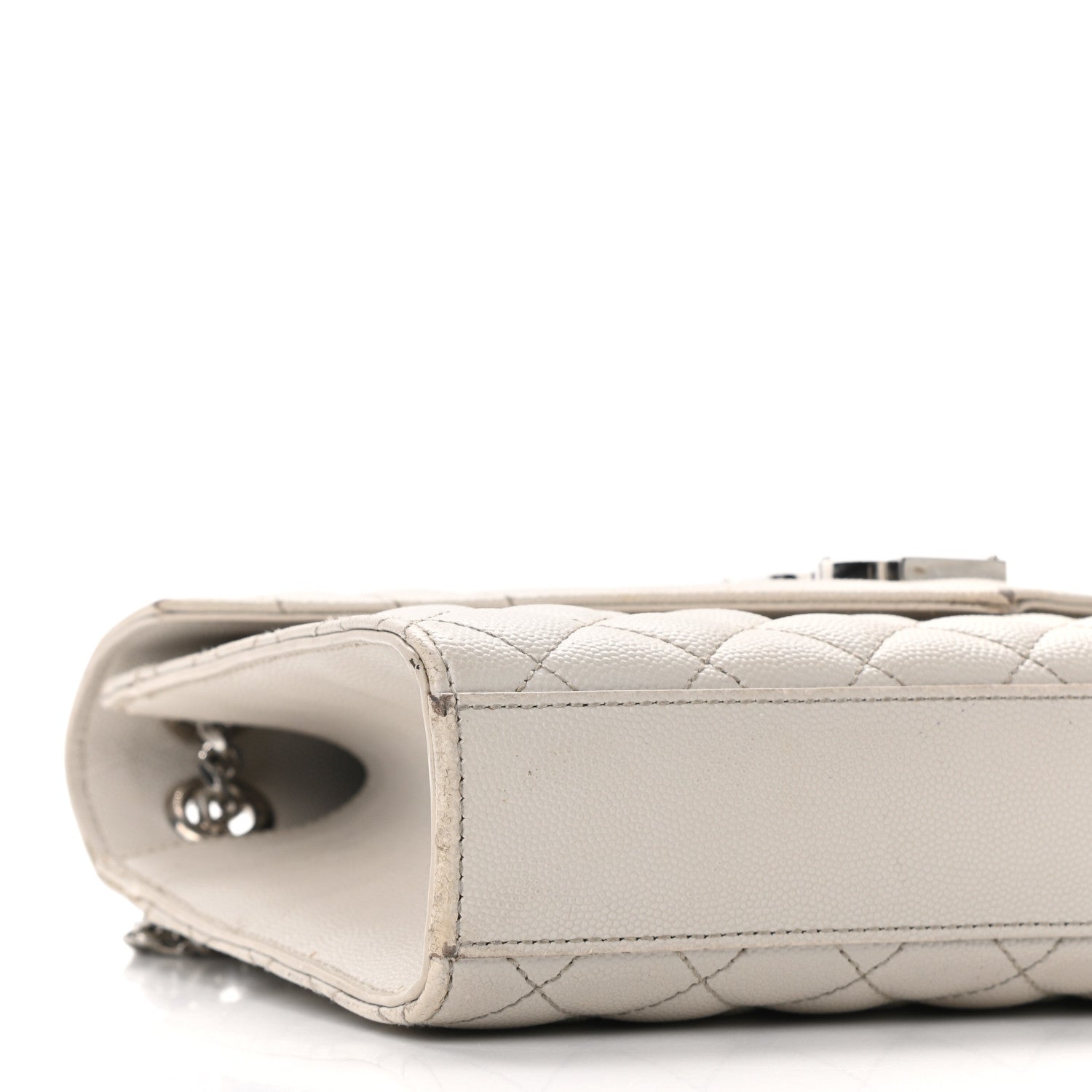 Saint Laurent Grain De Poudre Textured Mixed Matelasse Medium Triquilt Monogram Satchel Granite 8 of 21
