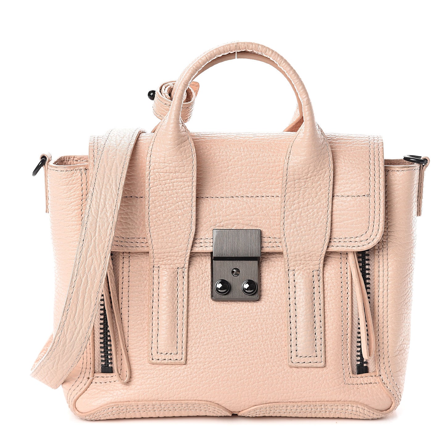 3.1 Textured Calfskin Mini Pashli Satchel Blush