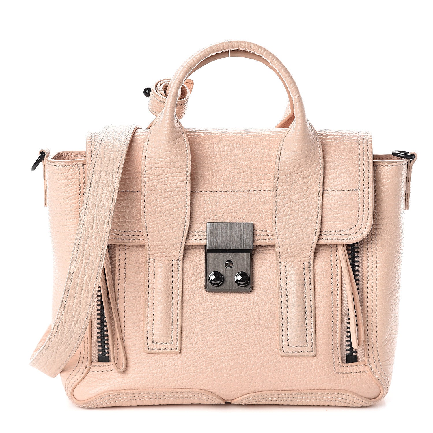 3.1 Phillip Lim 3.1 Textured Calfskin Mini Pashli Satchel Blush 1 of 8