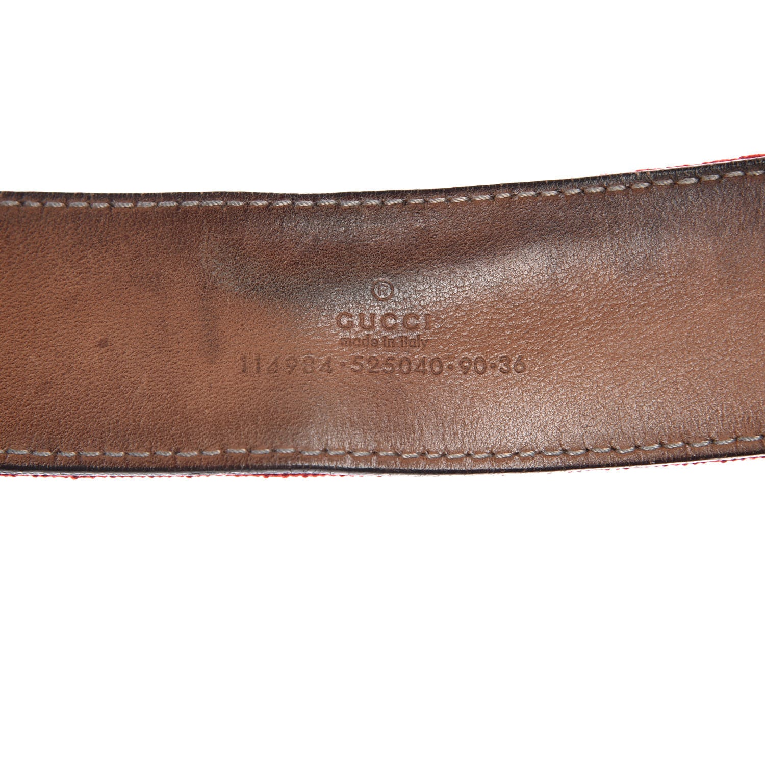 Gucci Canvas Web Interlocking G Belt 90 36 Green Red 5 of 12