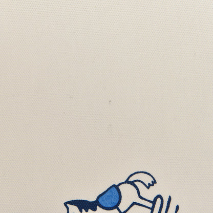 Hermes Cotton Canvas Adada Large Flat Case Bleu Marine 8 of 9