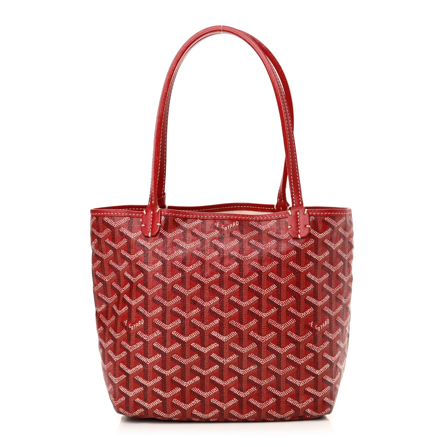 Goyard Goyardine Saint Louis Junior Jr PM Tote Red 1 of 10