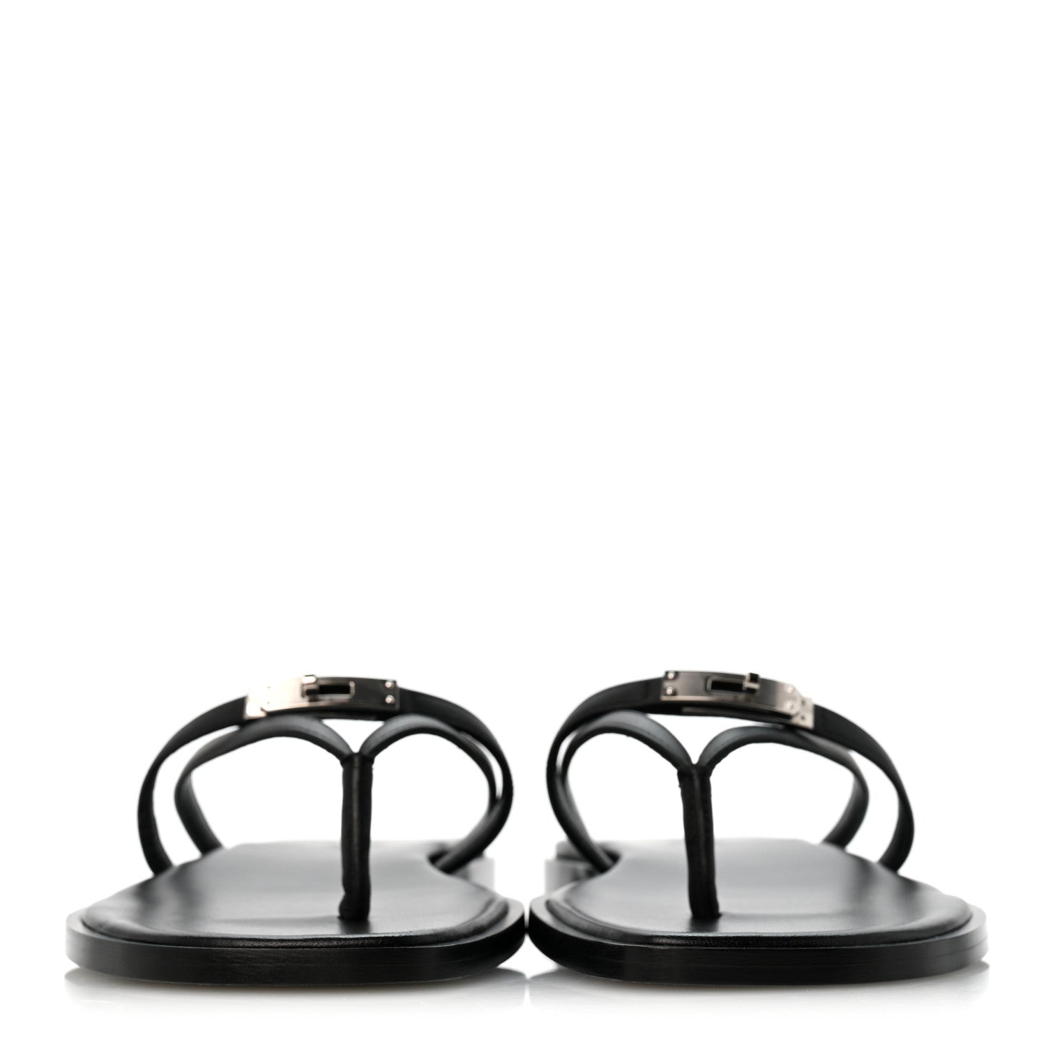 Hermes Calfskin Miss Sandals 40 Black 3 of 9