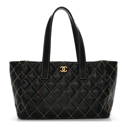 Chanel Calfskin Contrast Stitch Surpique Tote Black 1 of 14