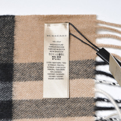 Burberry Cashmere Giant Check Fringe Scarf Camel 4 of 6