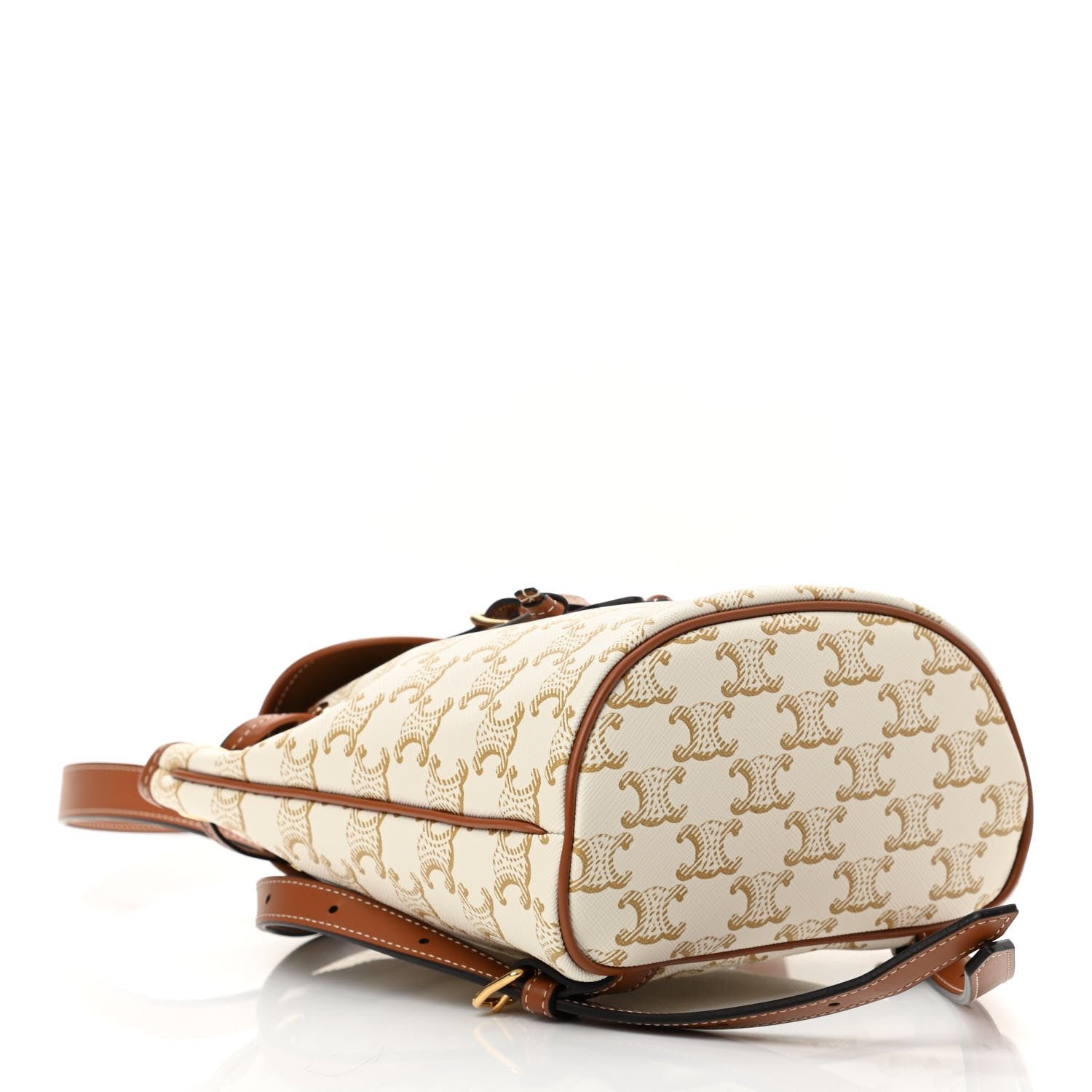 Celine Triomphe Canvas Calfskin Mini Folco Backpack White 4 of 11