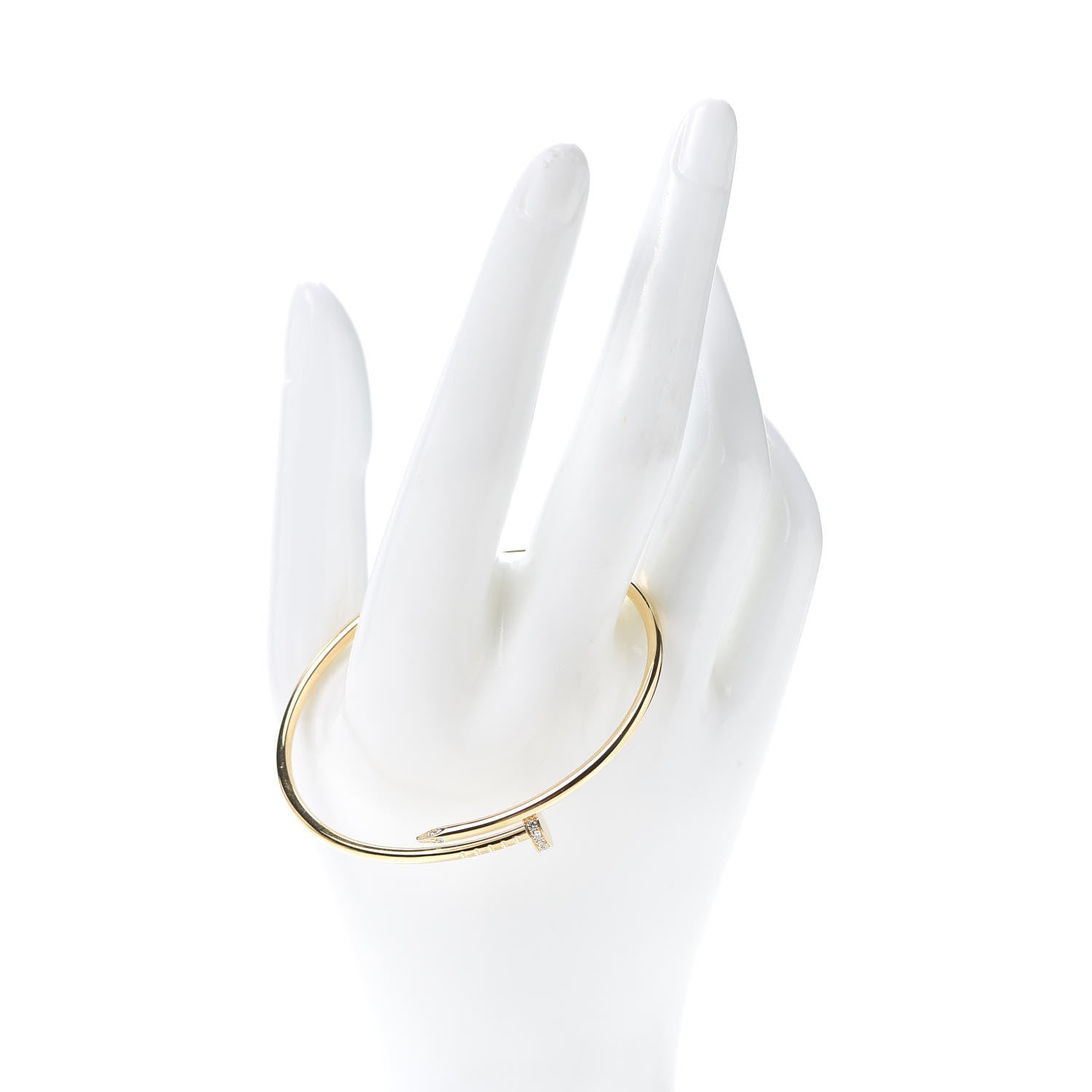 Cartier 18K Yellow Gold Diamond Small Juste Un Clou Bracelet 17 2 of 6