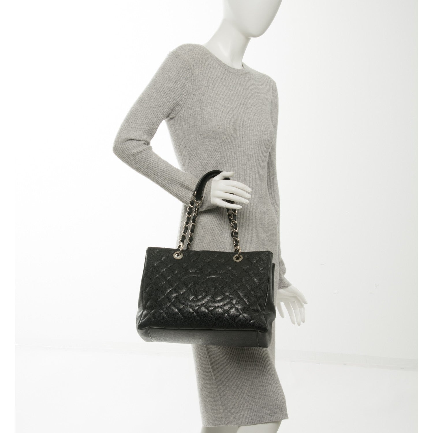 Chanel Caviar Quilted Grand Shopping Tote GST Black 2 of 7