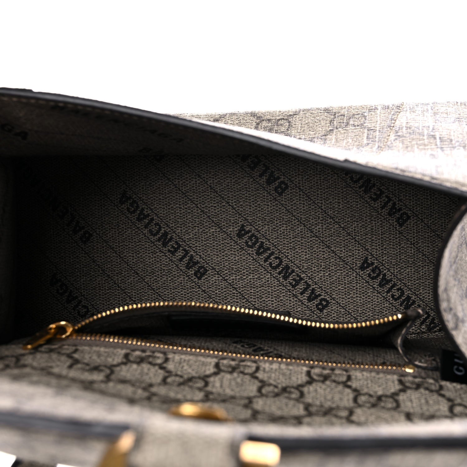 Balenciaga X GUCCI GG Supreme Monogram Small Hourglass Top Handle Bag Beige Ebony 5 of 10