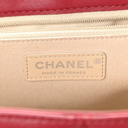 Chanel Calfskin Double Stitch Large Hamptons Flap Bag Red 6 of 11
